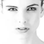 a black and white shot of a woman