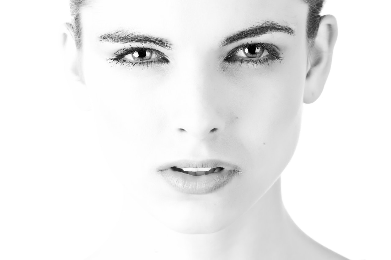a black and white shot of a woman